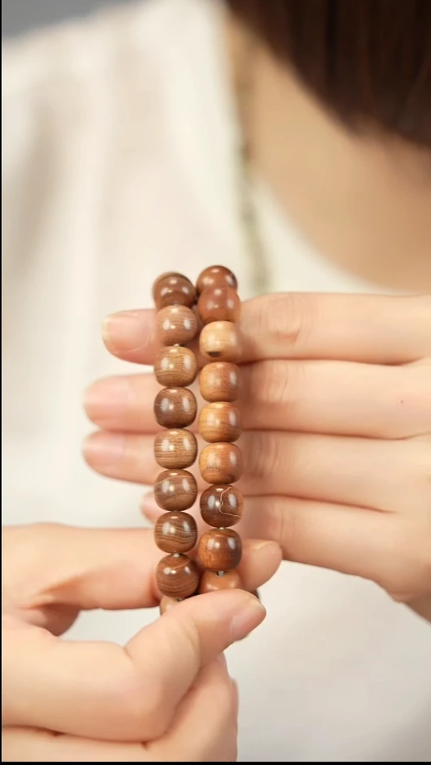 檀香木手串/手链老型横纹单圈-100瑕疵多样性随机发一串