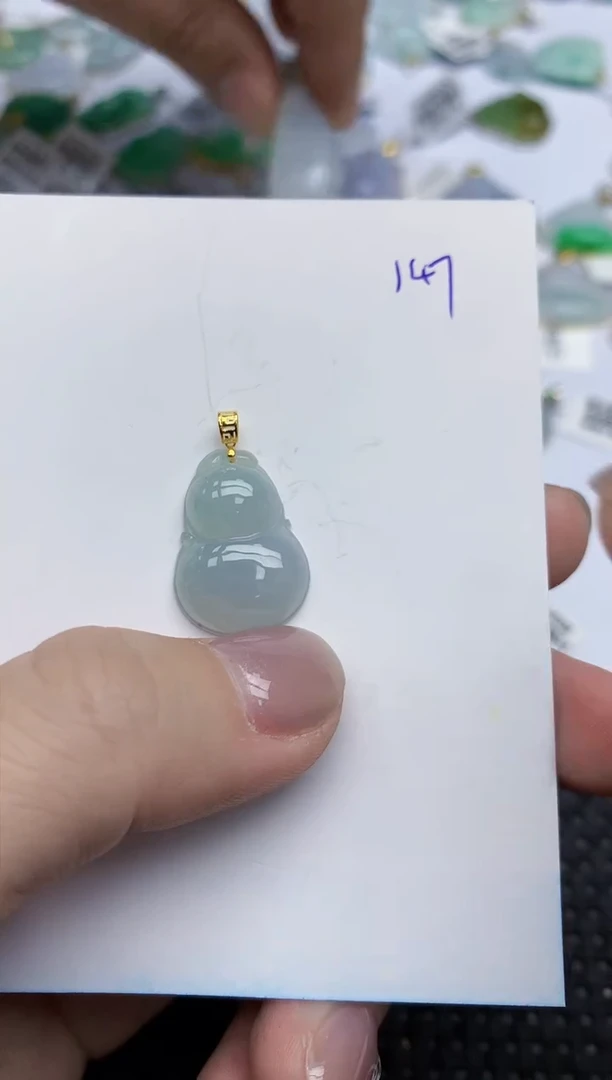 【闪购商品】翡翠颈饰18K金镶嵌天然翡翠A货