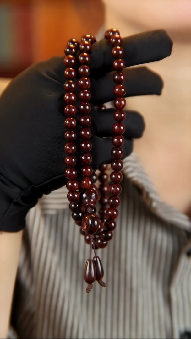 降真香手串/手链贺****店 海南红降土埋玉化料8*108手串