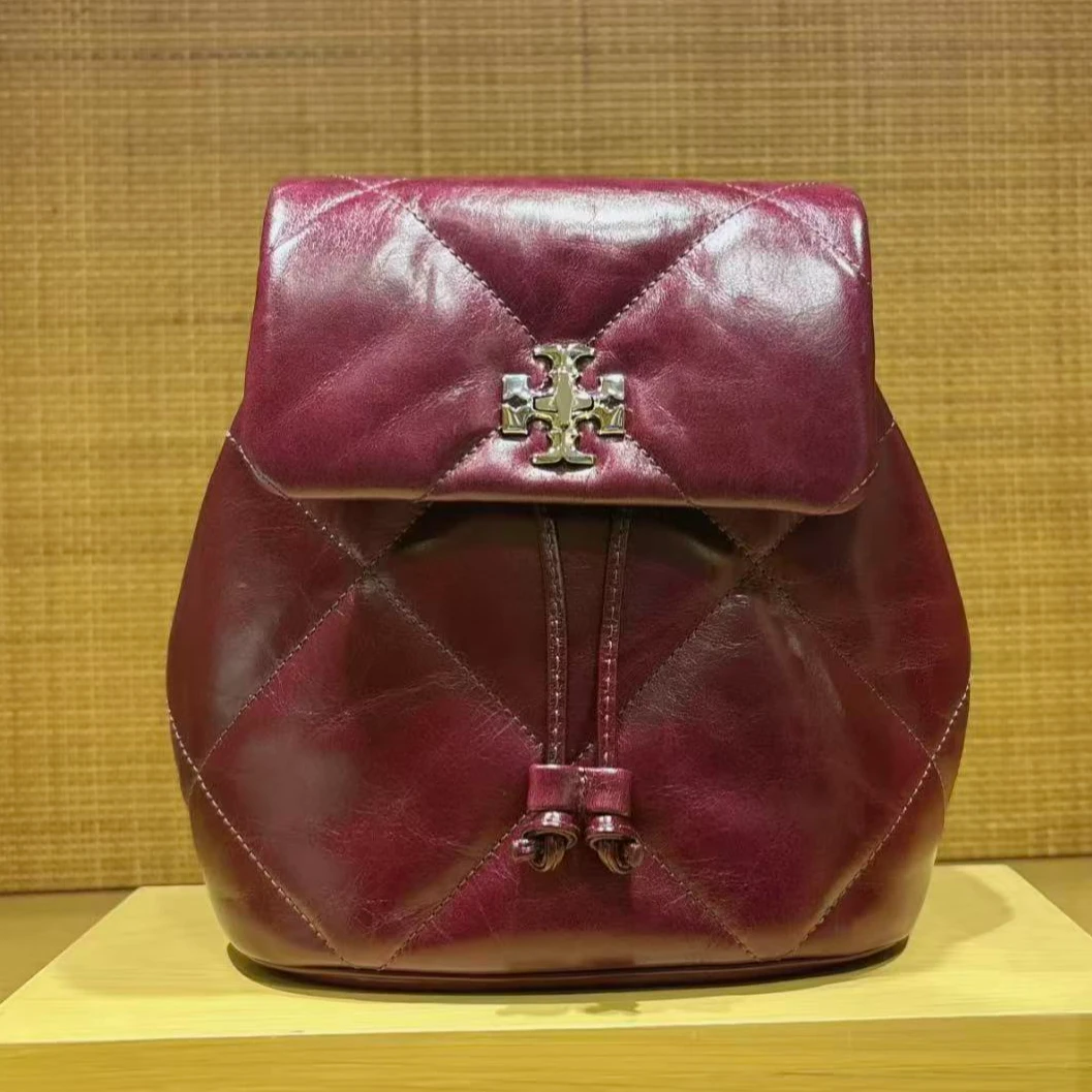 未使用 TORY BURCH/汤丽柏琦 酒红色双肩包【静文】TS030697