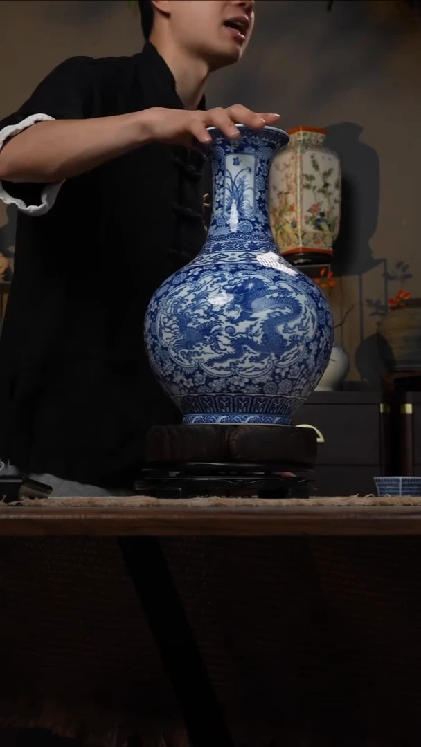 摆件WN问泥景德镇陶瓷花瓶摆件