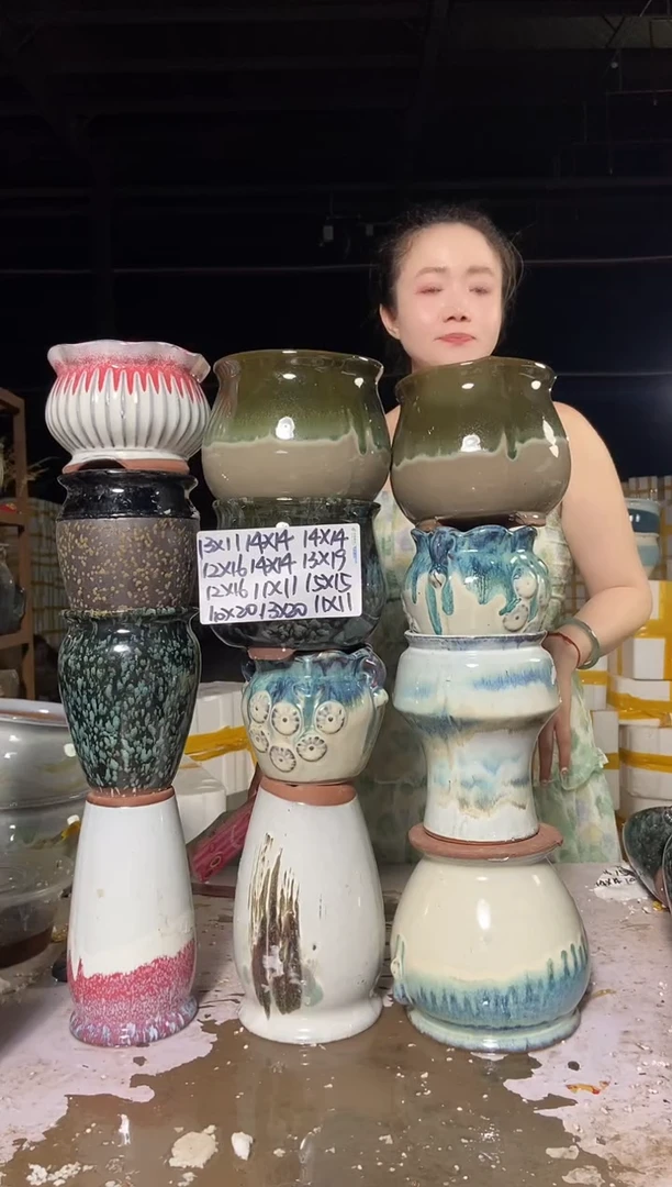 宜兴粗陶花盆盆盆