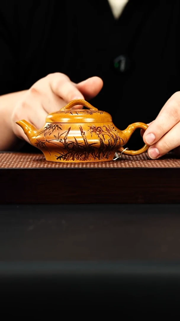 茶壶紫砂宜兴紫砂 竹报平安 黄金段 赵圆静 h119