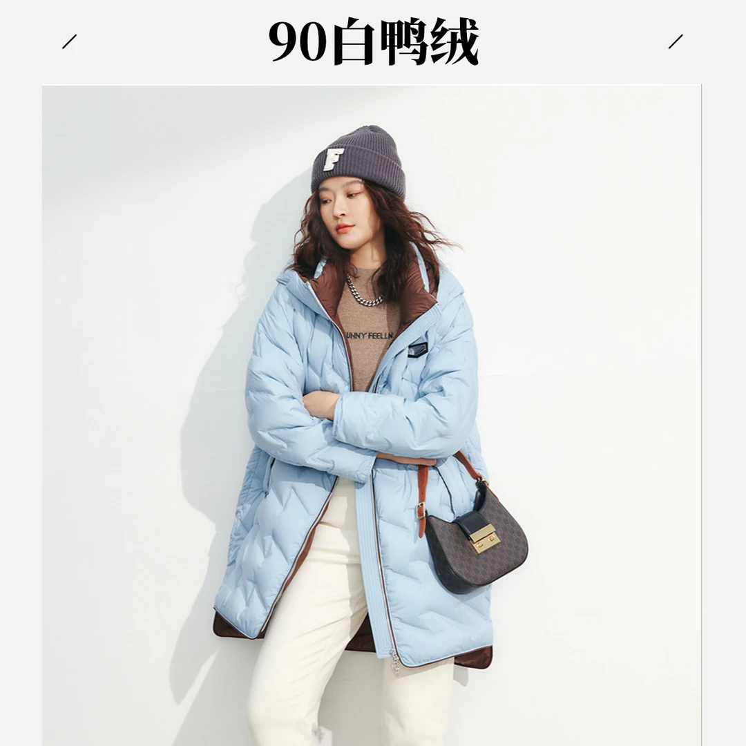 【小余专属】【90白鸭绒】佛佛女装冬季薄款保暖时尚中长款FR00460