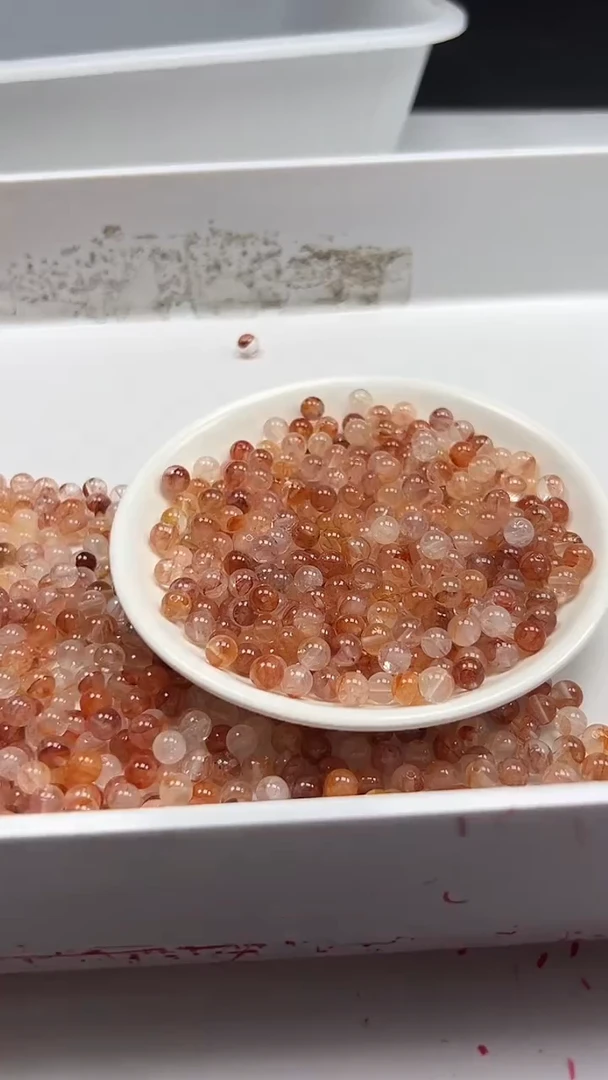 颈饰未镶嵌水晶w3214红兔毛6mm*20颗