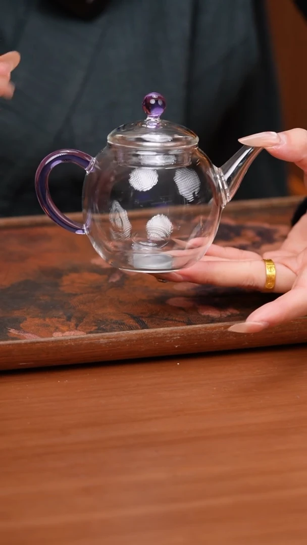 【闪购商品】玻璃茶壶/莫离/紫色/喜庆