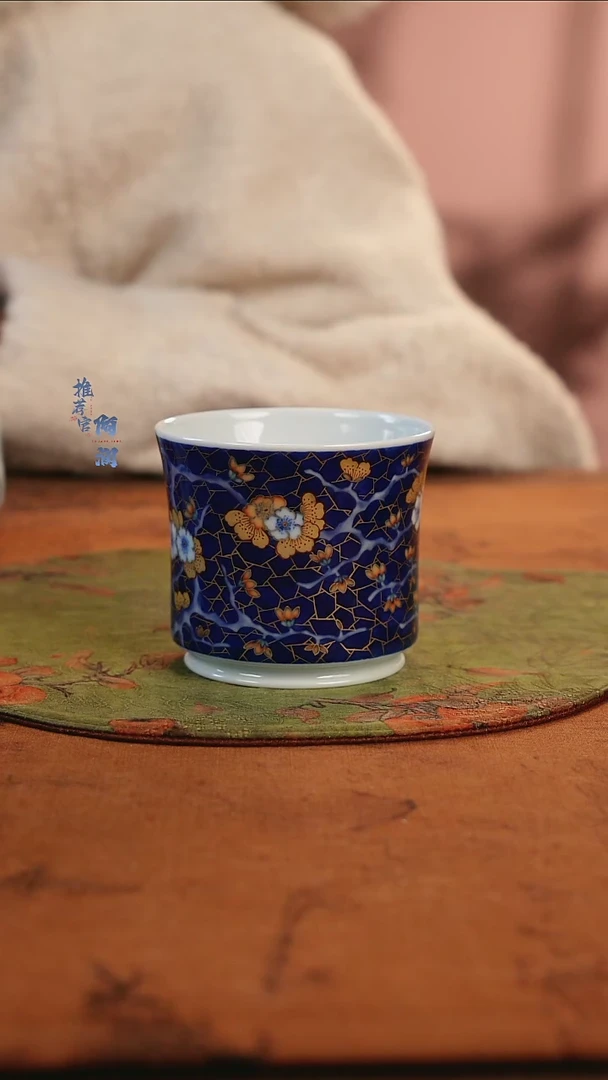 【闪购商品】  玗琪轩柴窑斗彩冰梅直口杯