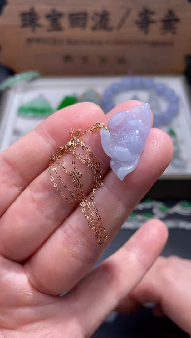 【闪购商品】翡翠颈饰18K金镶嵌15.........