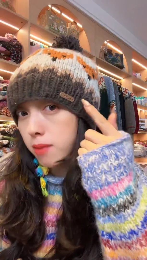 百羊毛像素狐狸单球帽