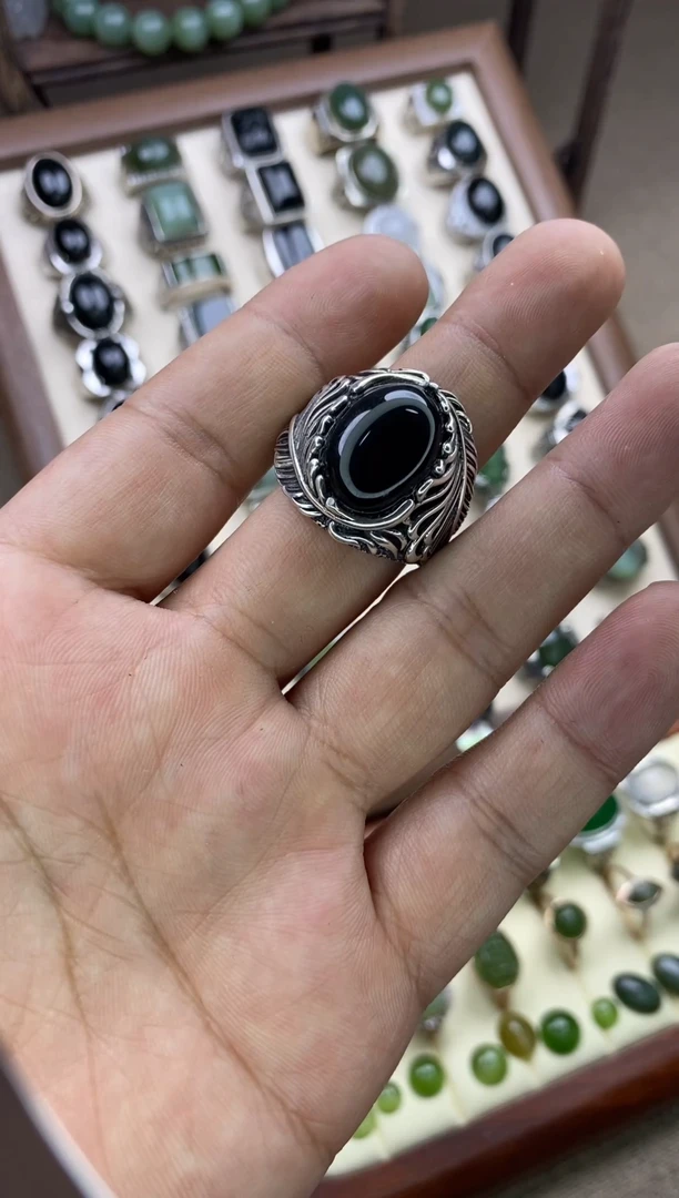 【闪购商品】和田玉戒指银S925镶嵌1