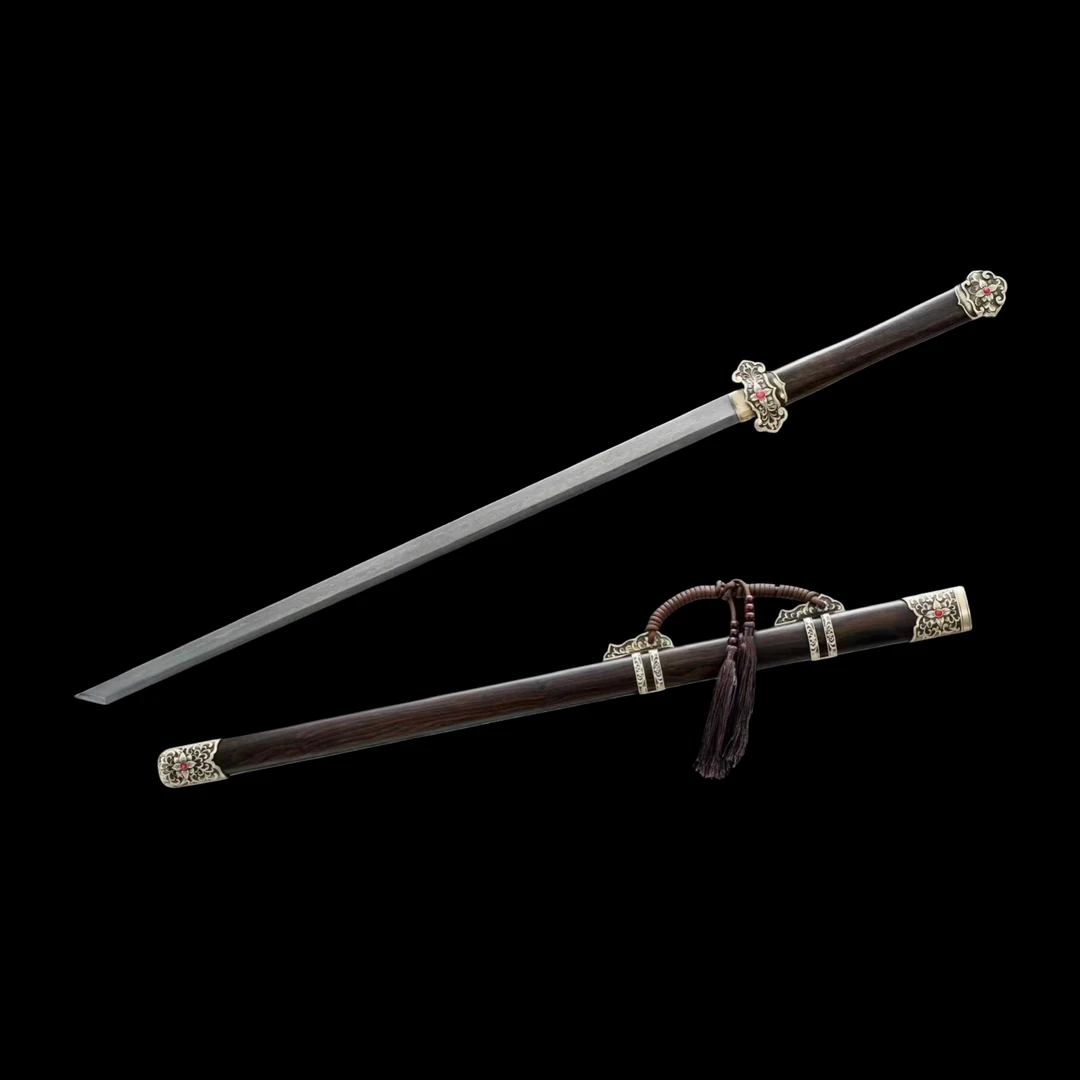 【草纹唐刀】纯铜手工精雕精细打磨百炼花纹钢手工锻造未开刃