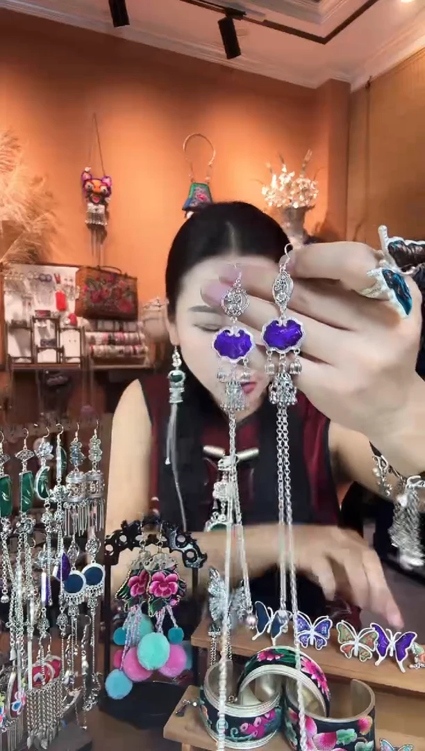 刺绣纯手工民族风耳环
