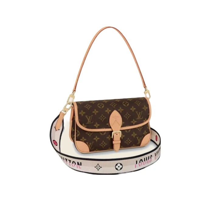 99新 LouisVuitton/路易威登 法棍米色肩带包 原盒尘袋