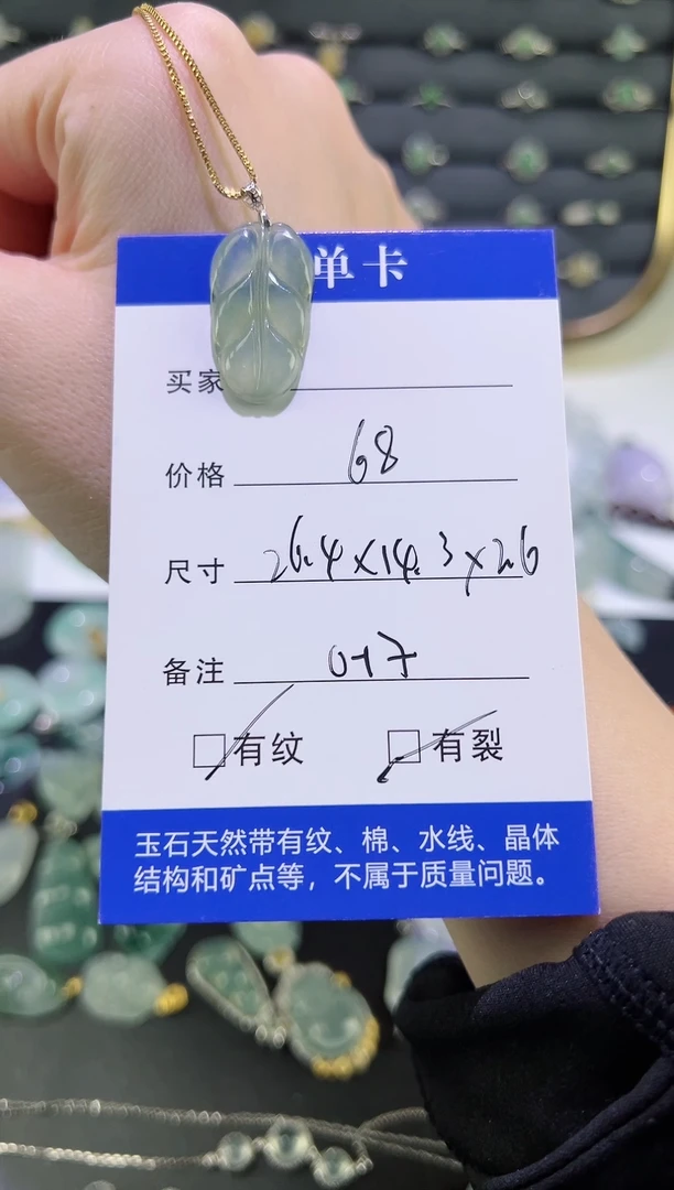 【闪购商品】翡翠颈饰未镶嵌叶子