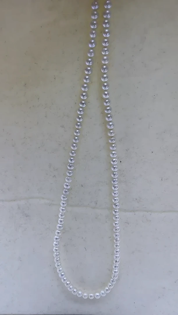 【闪购商品】淡水珍珠项链银S925镶嵌淡水珍珠项链3-4mm