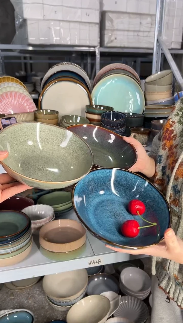 陶瓷外贸尾货瑕疵满20包邮X3菜碗组合