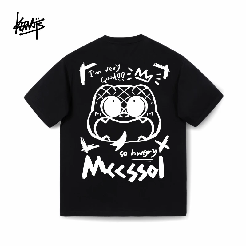 【KERWATS/可维斯品牌】国潮夏季搞怪印花短袖T恤男女同款圆领半袖