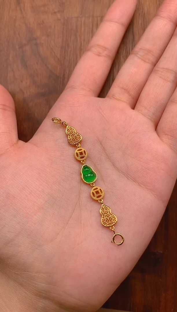 【闪购商品】翡翠吊坠(不含链)银S925镶嵌葫芦延长链