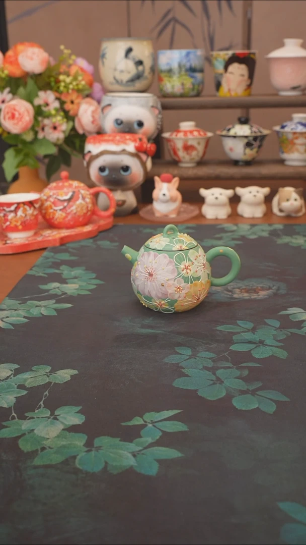 花满蹊  绿色龙蛋紫砂壶