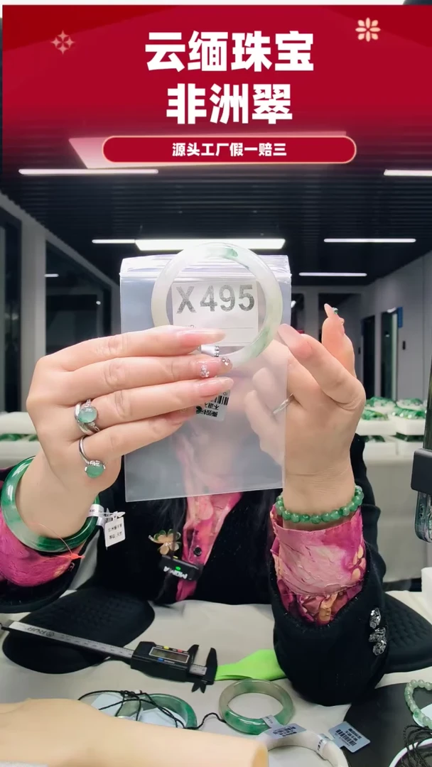 未镶嵌手镯石英质玉（非洲翠）58圈口X495