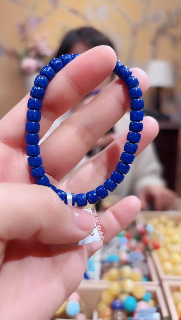 未镶嵌青金石手链6.1咪天然青金石手串多样性发其一