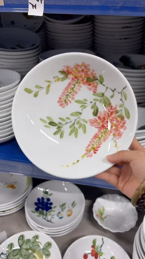 瓷片景德镇手绘釉中彩（食品级）圆深盘