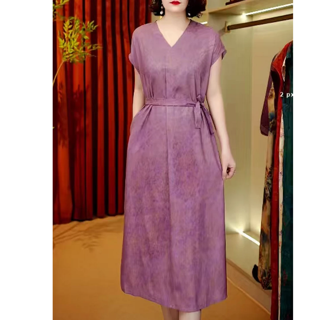 267【创】优雅印花百搭时尚简约休闲显瘦气质连衣裙