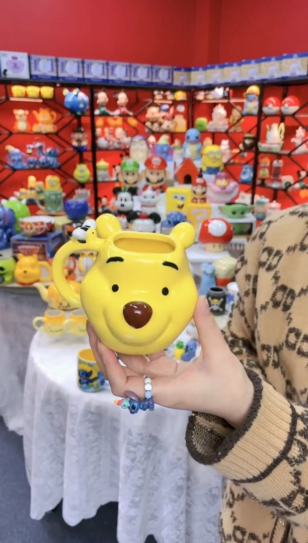 【闪购商品】1@@维尼熊蜜蜂陶瓷水杯