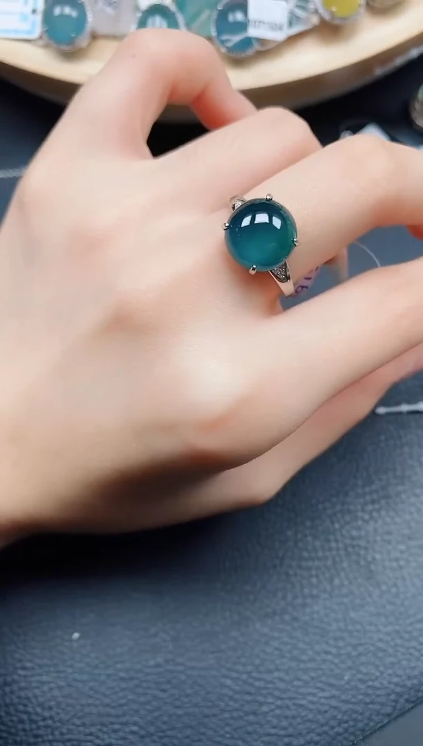 【闪购商品】翡翠戒指银S925镶嵌翡翠