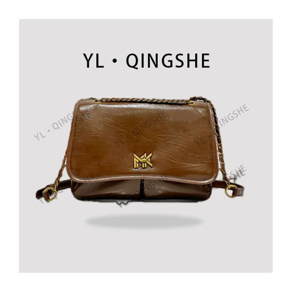 【依琳定制】女士潮流时尚经典气质手拎单肩包FES-5120-棕色