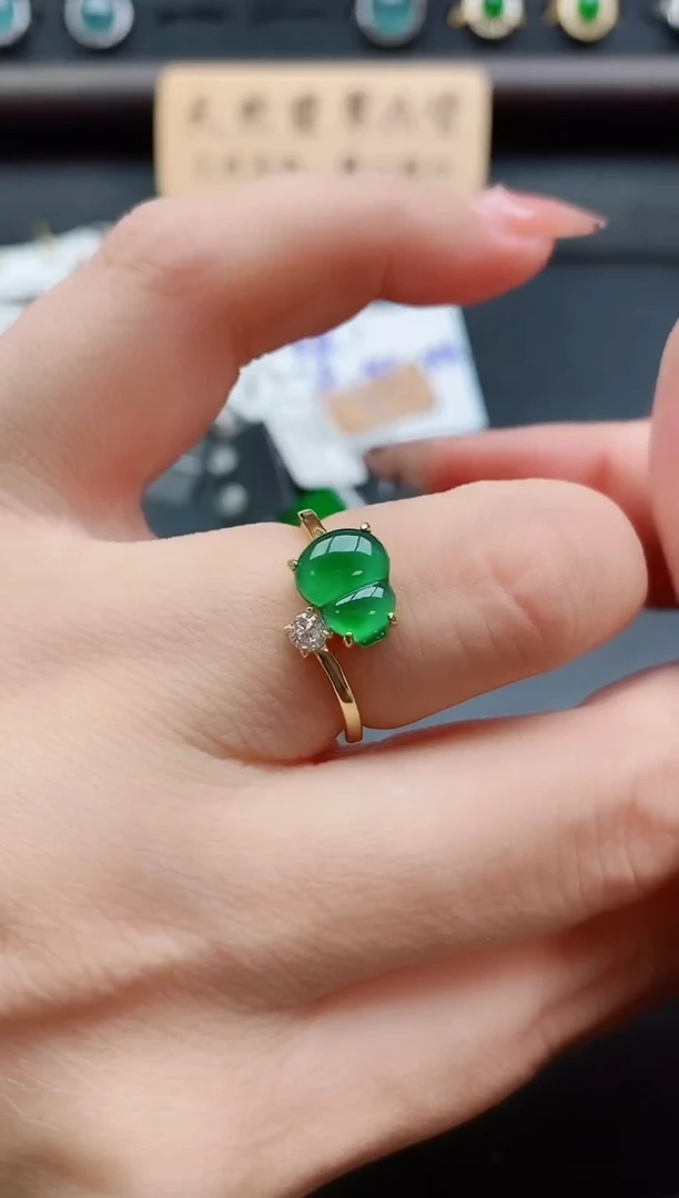 银S925镶嵌戒指翡翠1