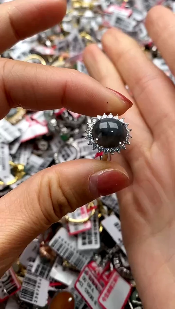 【闪购商品】翡翠戒指银S925镶嵌22222222     8