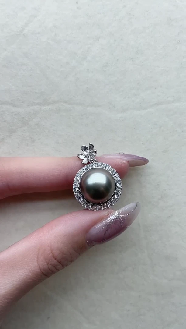 【闪购商品】海水珍珠吊坠银S925镶嵌48