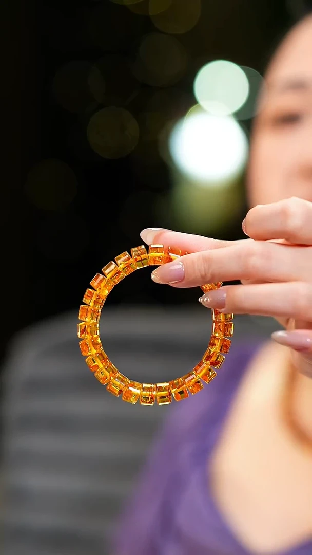 手串琥珀（花珀）未镶嵌10+花珀直切手串