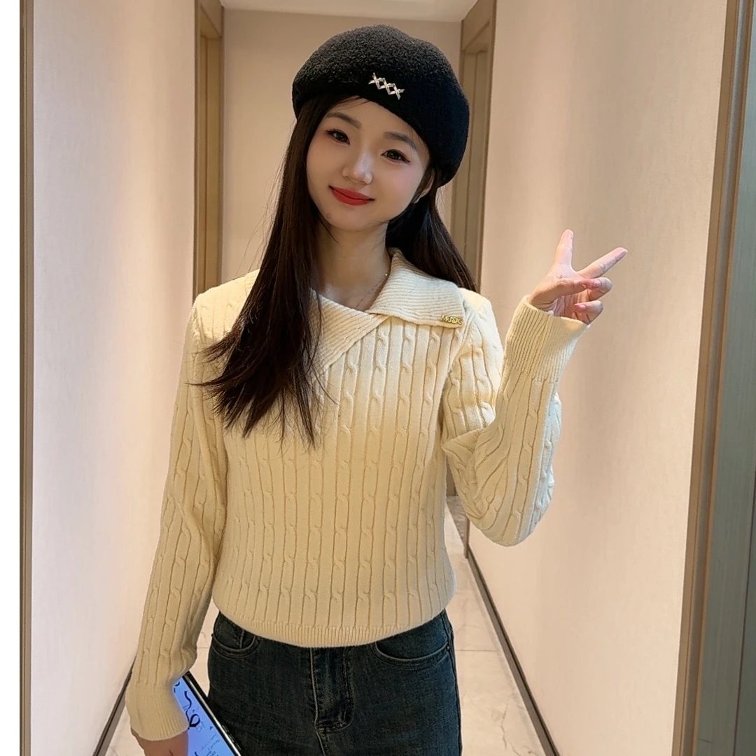 毛衣外套女短款秋冬新款韩版修身弹力显瘦显高短外套针织衫