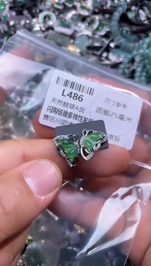 【闪购商品】翡翠颈饰未镶嵌L486耳钉