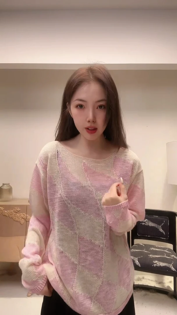 TISUO/绨索菱形格羊毛毛衣