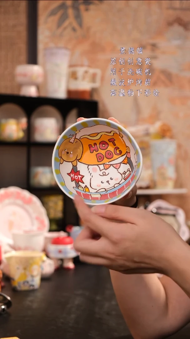 摆件景德镇手工手绘设计师款