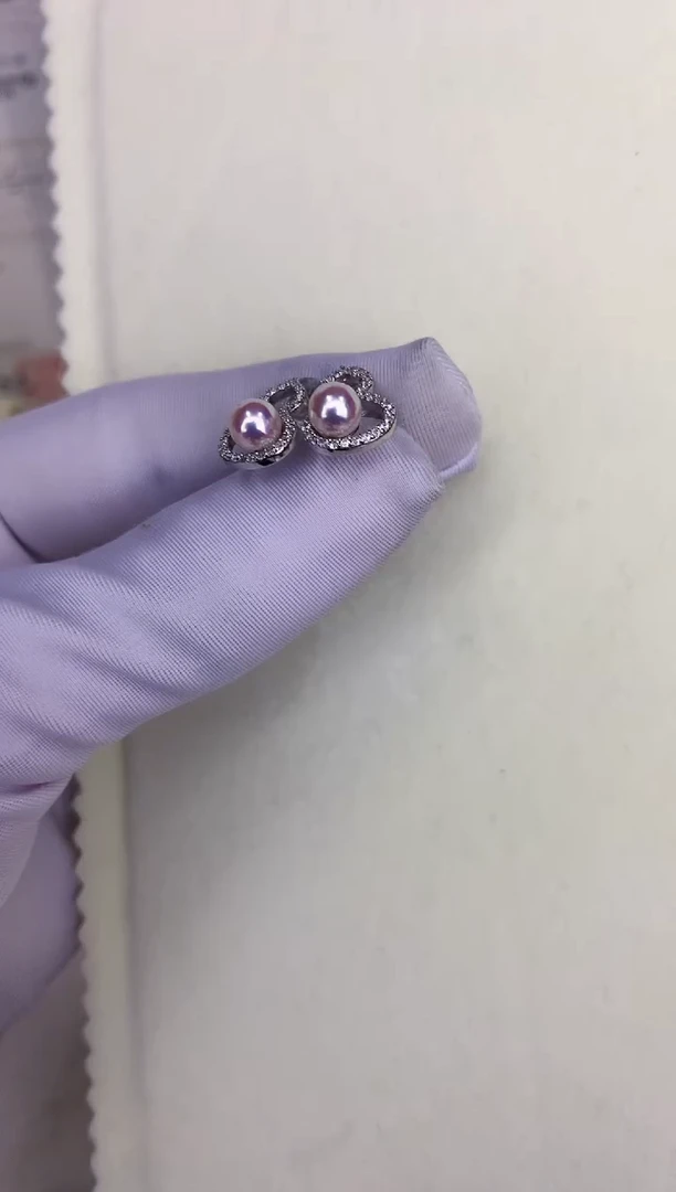 银S925镶嵌DA海水珍珠 GD155 耳钉