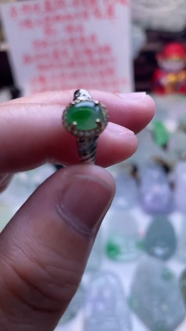 银S925镶嵌挂件翡翠6