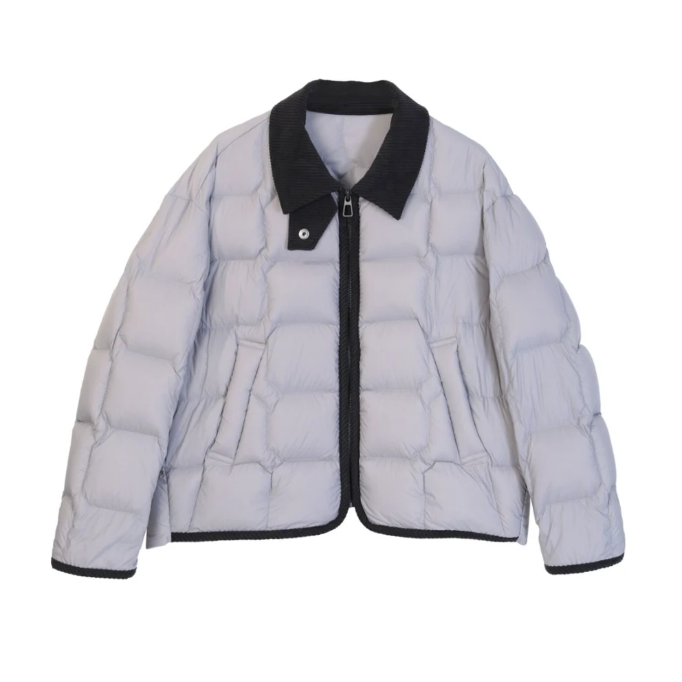 门店16&99！饼干羽绒服」90白鹅绒简约宽松翻领轻薄短外套女M13926