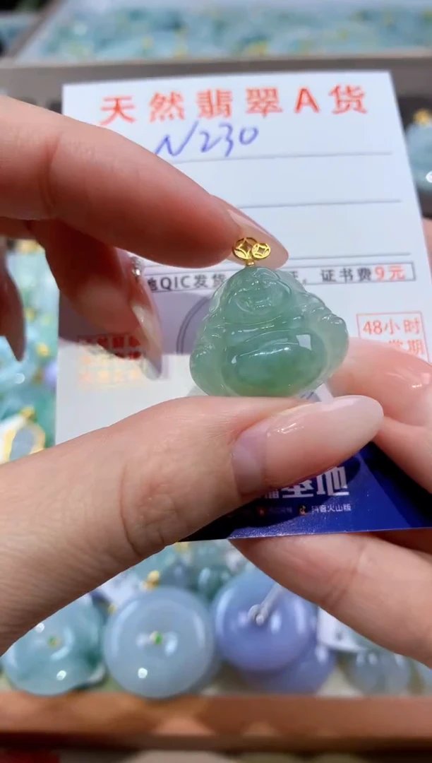 颈饰未镶嵌翡翠天然缅甸翡翠A货挂件