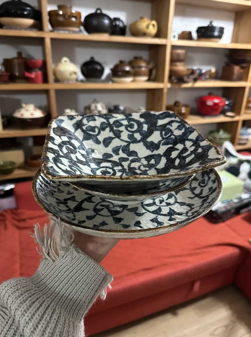 【3件套】日本进口 日本制造 章鱼唐草餐具3件