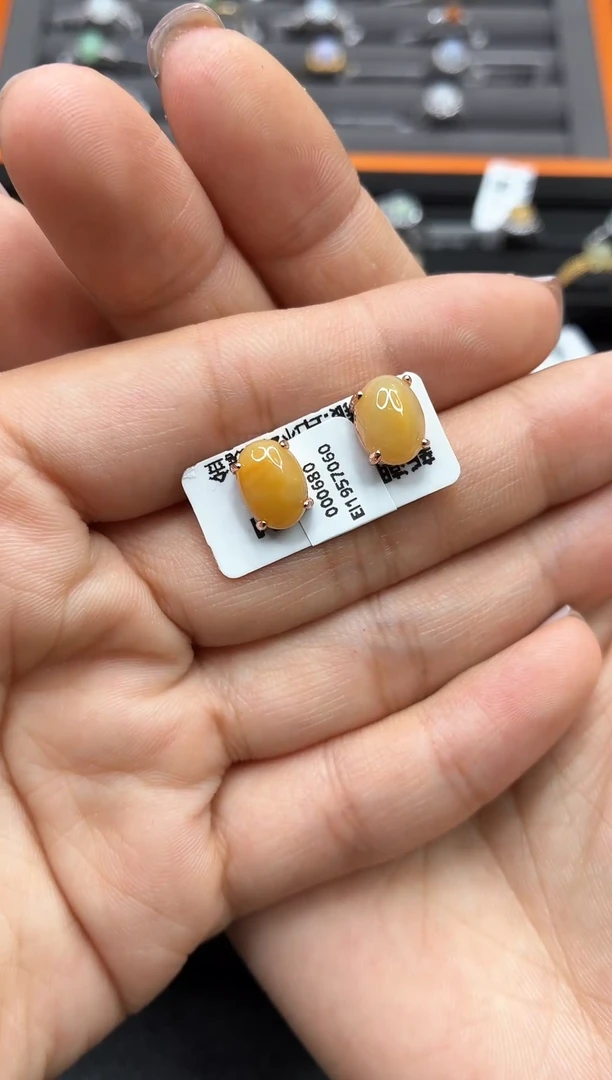 银S925镶嵌翡翠耳饰1111111111111