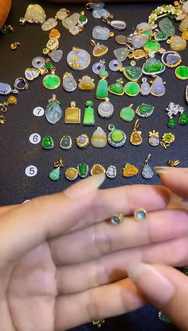 吊坠(不含链)银S925镶嵌翡翠1