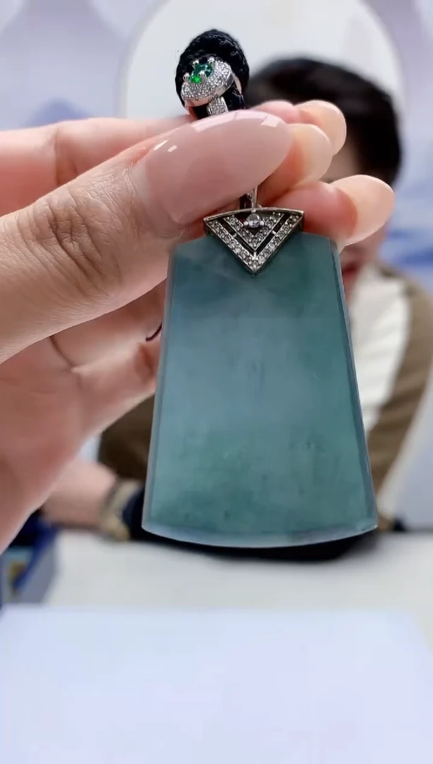 定制翡翠未镶嵌5060MM-毛货挂件76