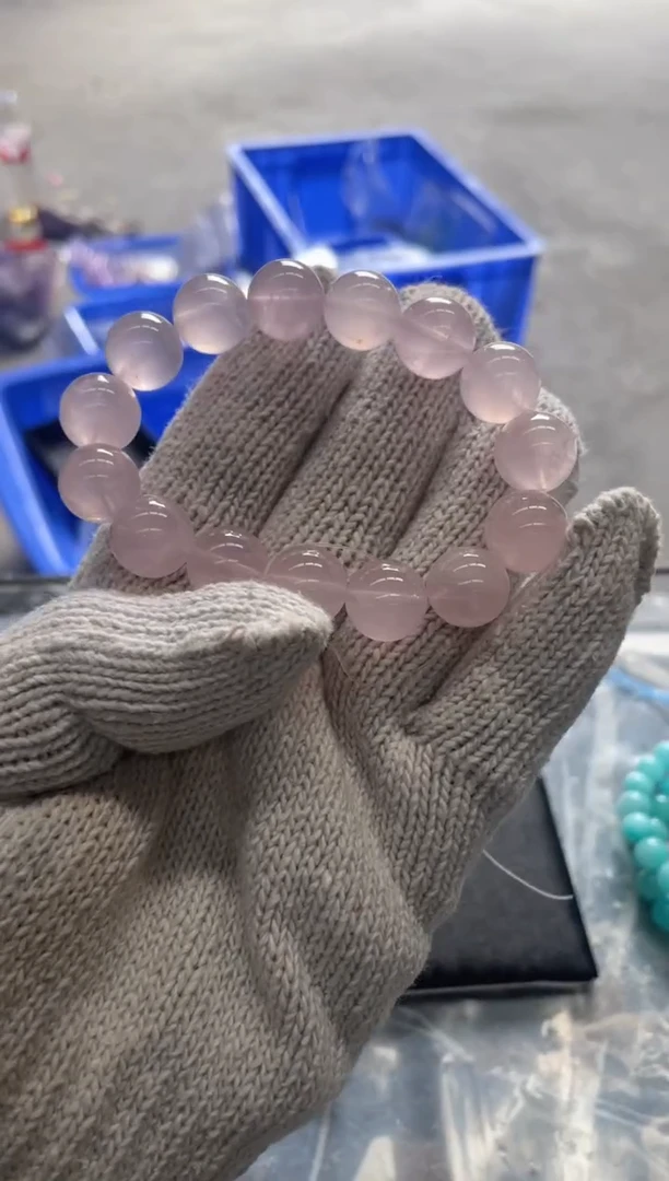 【闪购商品】水晶手串卡14mm未镶嵌天然粉水晶手串拍2单99发1