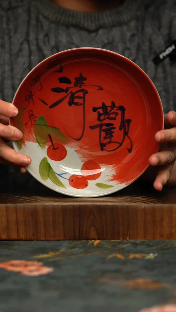 瓷片釉下彩手工手绘同款陶器