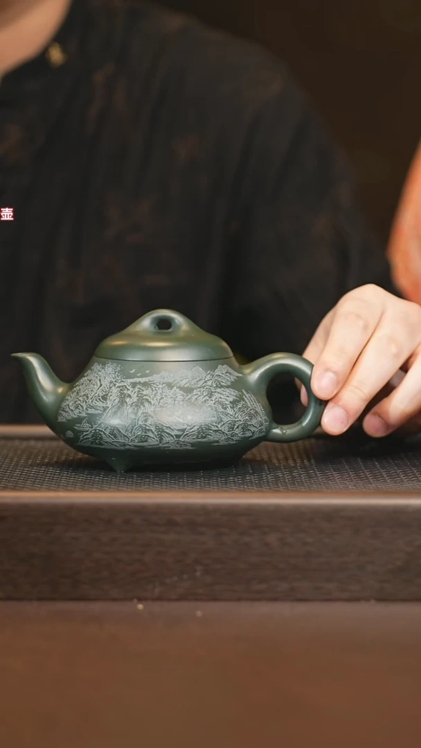 茶壶紫砂sjh 李氏石瓢 绿泥 300