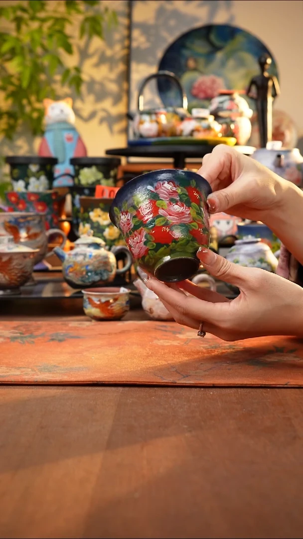 瓷片景德镇手工手绘1014